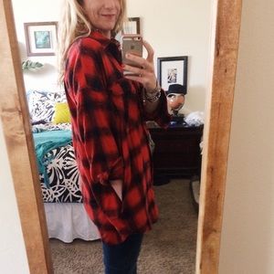 Missimo oversized flannel with pockets